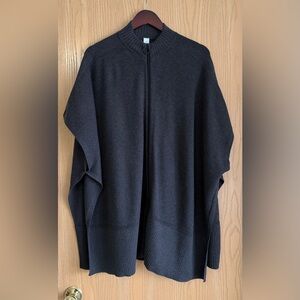 Lululemon Call Me Cozy Sweater Size OS Charcoal Grey Zip Front Wrap Excellent